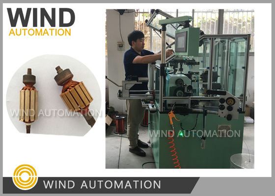 Cina Komutator Armature Dual Flyer Winding Machine / Otomatis Coil Winding Machine pemasok