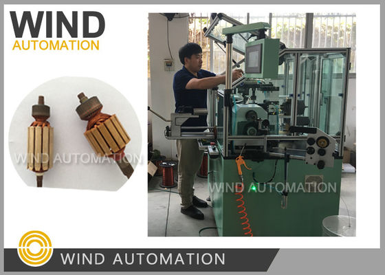 Komutator konvensional Coil Armature Dual Flyer Winding Machine Untuk Motor Arus Langsung Magnetik Permanen pemasok