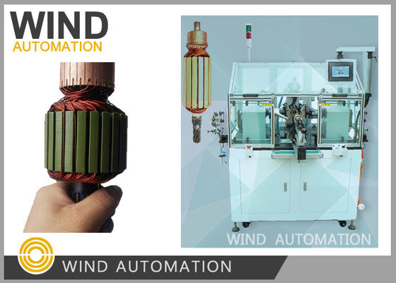Komutator konvensional Coil Armature Dual Flyer Winding Machine Untuk Motor Arus Langsung Magnetik Permanen pemasok